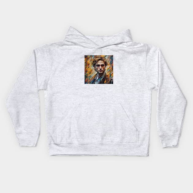 Portrait of Robert Pattinson Kids Hoodie by bogfl